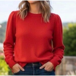 J. Crew Women's Red Crewneck Sweater in Extra-Soft Yarn, Size Small, NWT
